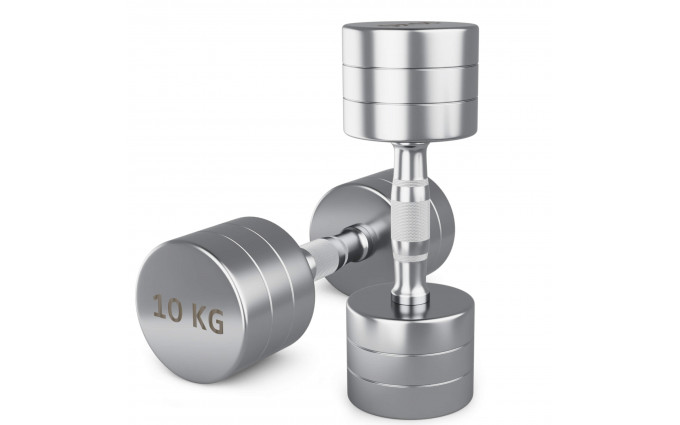 Гантель UNIX Fit PRO круглая хромированная 10 кг, 2 шт. Гантель UNIX Fit PRO круглая хромированная 10 кг, 2 шт.